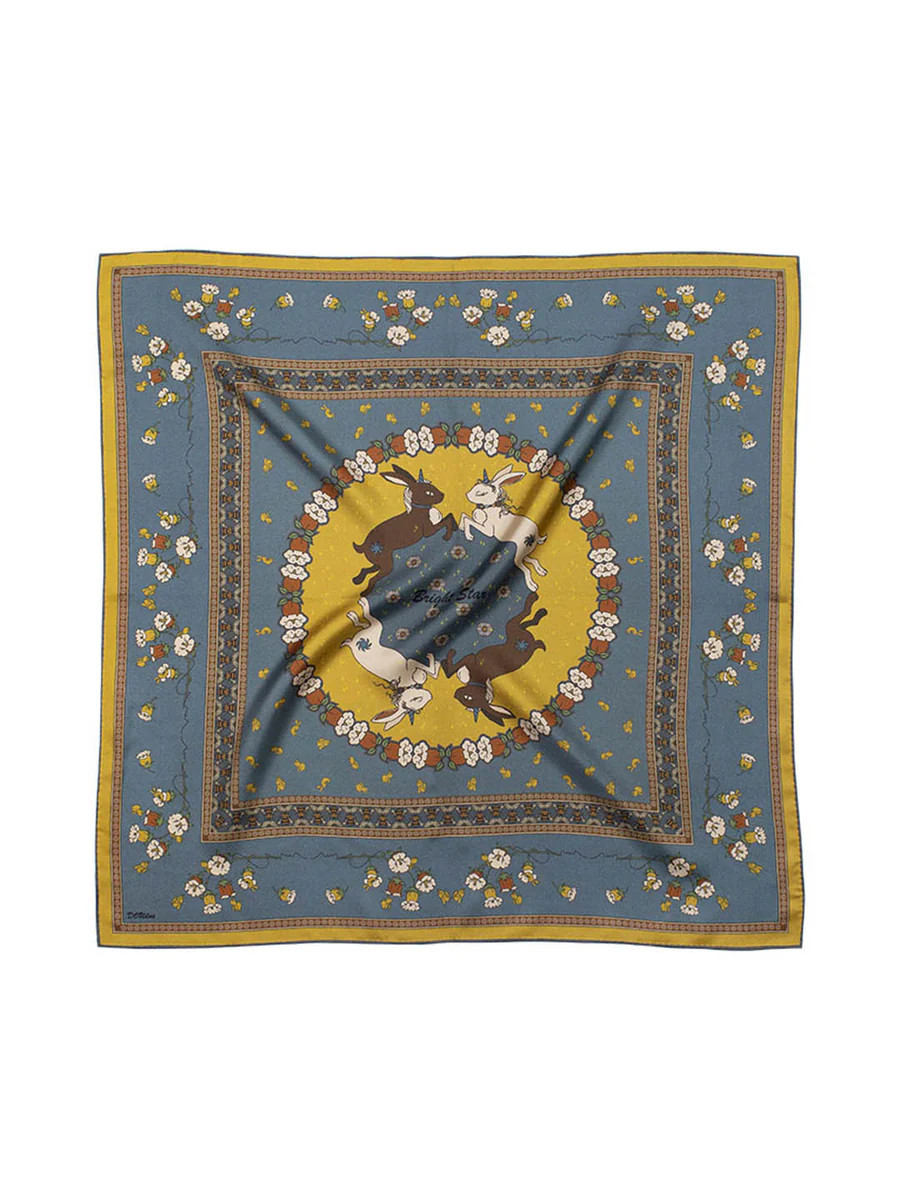 Chowxiaodou 16 Momme Large Square Slik Twill  Scarf 110*110 | SimpleRetro