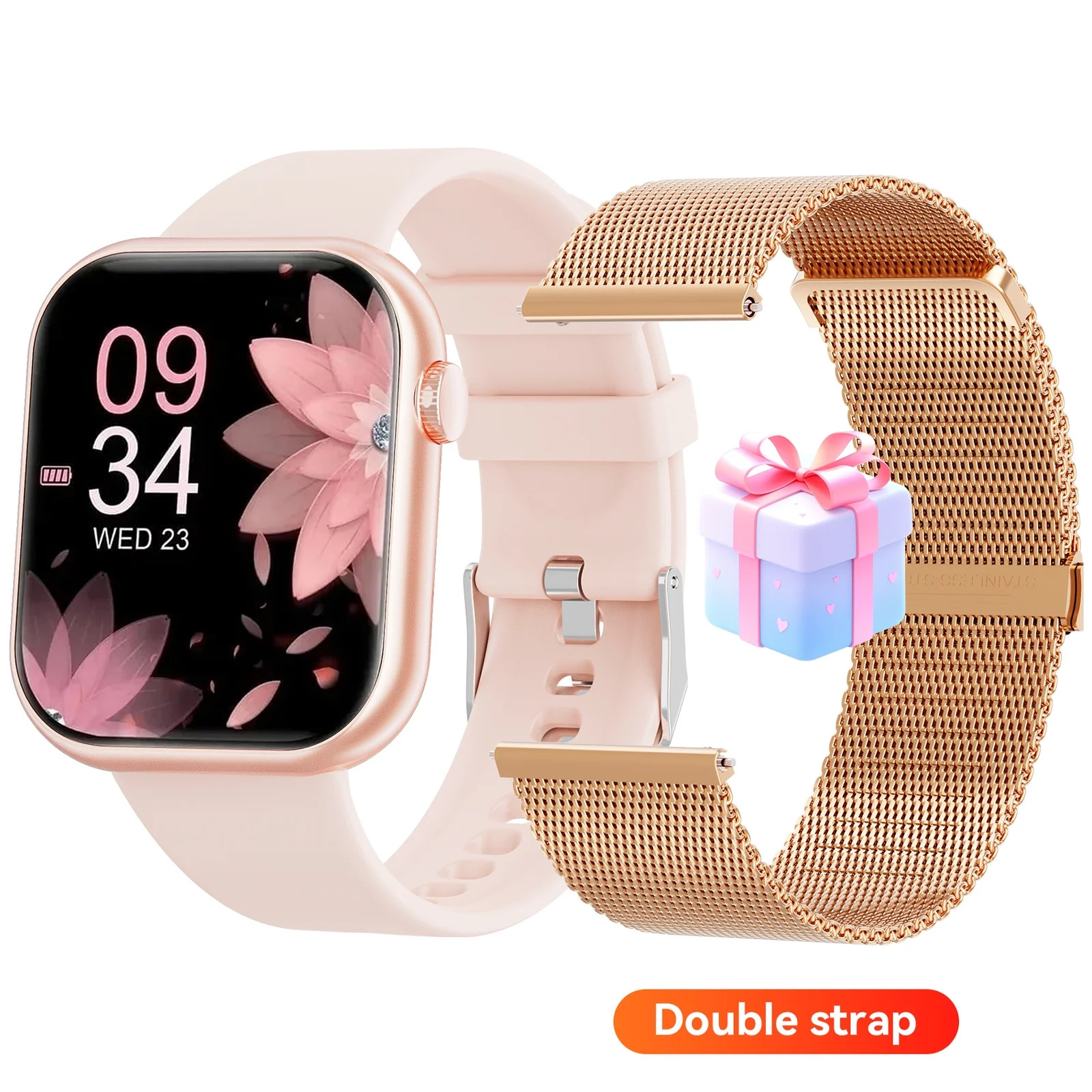 Mingdaln 2025 New 1.85-inch Women's Smartwatch with 2 watch straps/Answer/Make Calls/120+Sports M... | Walmart (US)