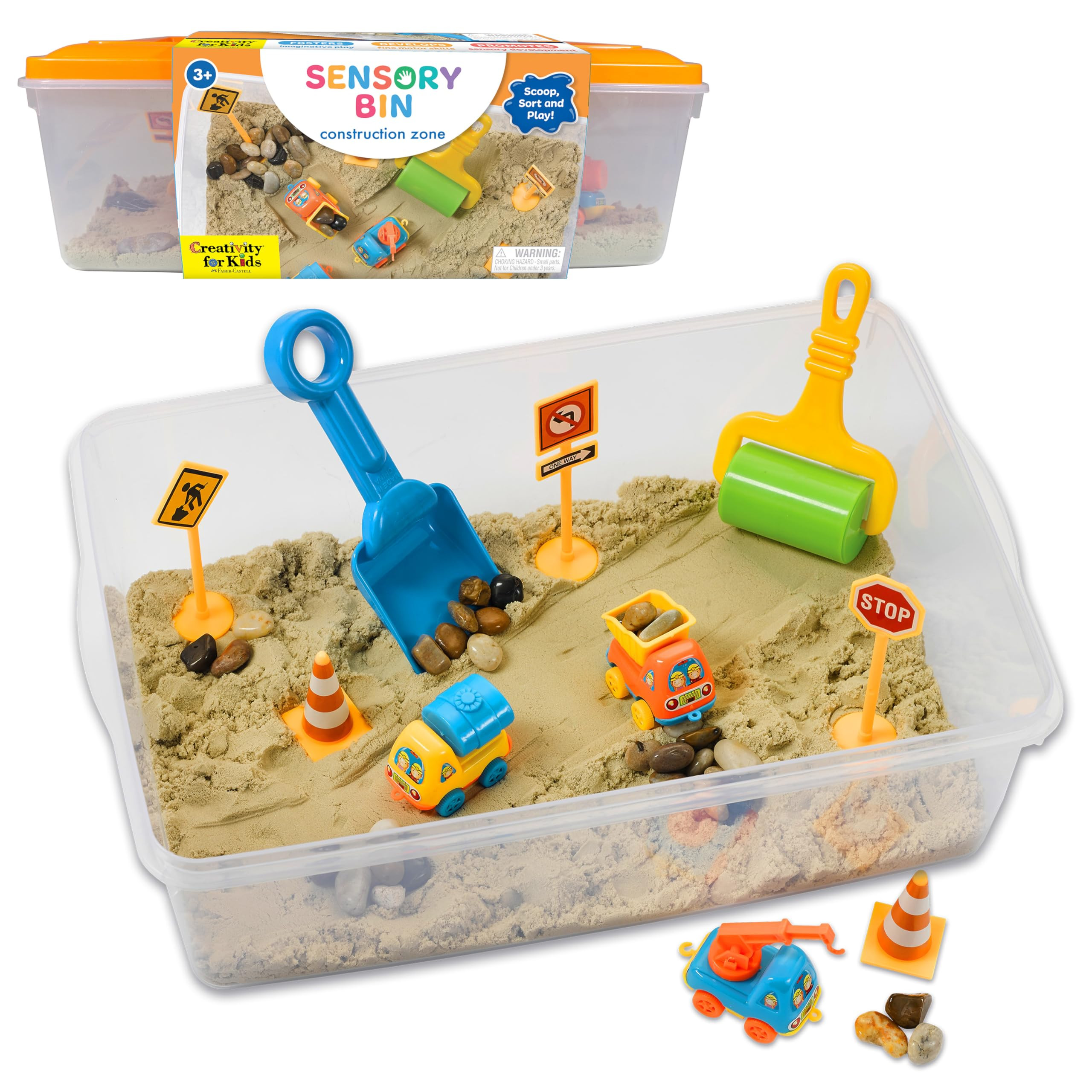 Creativity for Kids Sensory Bin: Construction Zone Playset - Preschool Learning Activities, Excav... | Amazon (US)