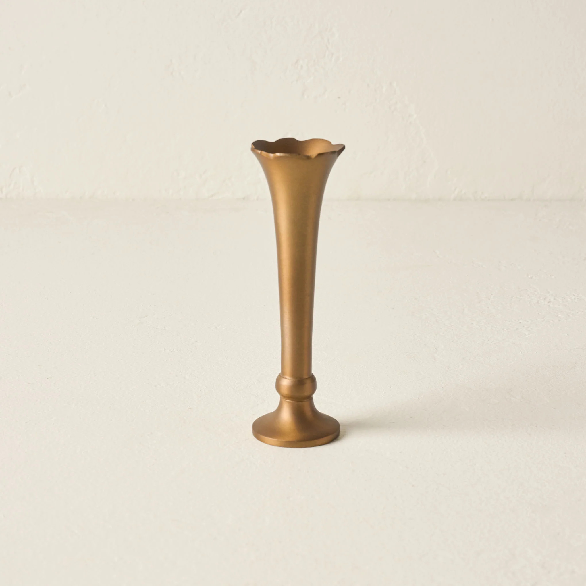 Flannery Scalloped Brass Bud Vase | Magnolia