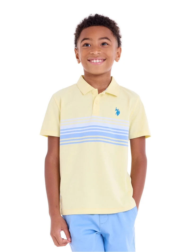 U.S. Polo Assn. Boys Chest Stripe Jersey Polo, Sizes 4-18 | Walmart (US)