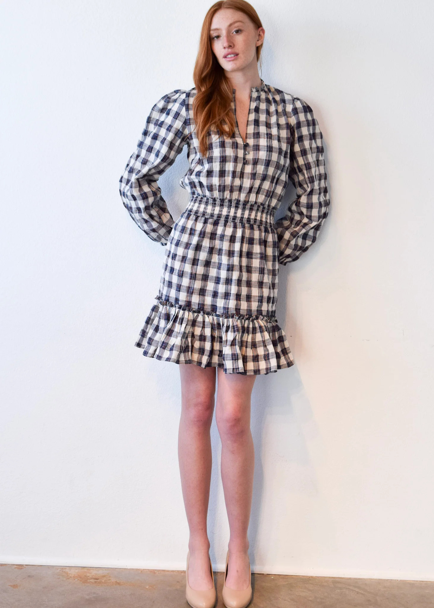 Never A Wallflower | Primrose Short Dress Navy Plaid | Never A Wallflower