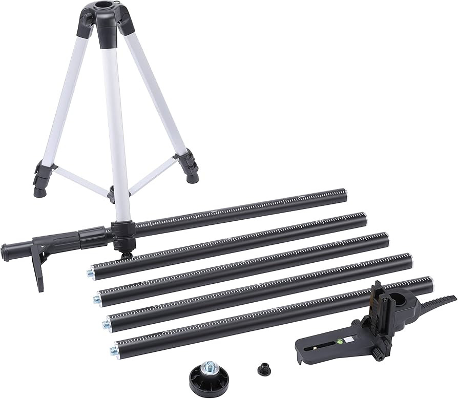 Laser Level Pole with Tripod,Adjustable Laser Level Mount 12 Ft./3.7M and 1/4-Inch by 20-Inch Las... | Amazon (US)
