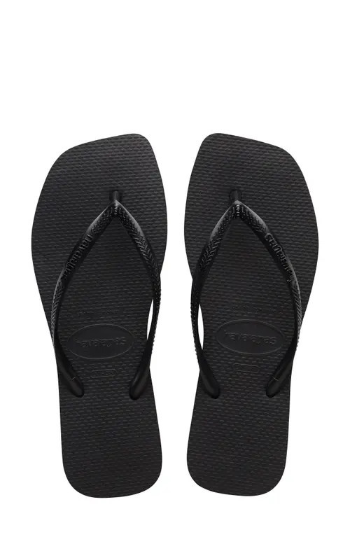 Havaianas Slim Square Flip Flop in Black at Nordstrom, Size 9 | Nordstrom