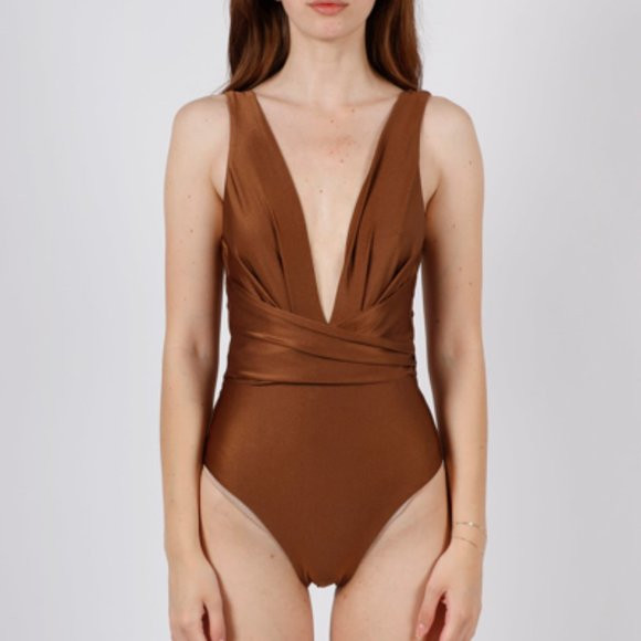 Zimmermann Raie Wrap Plunge One-Piece Swimsuit NWT Sz0 | Poshmark