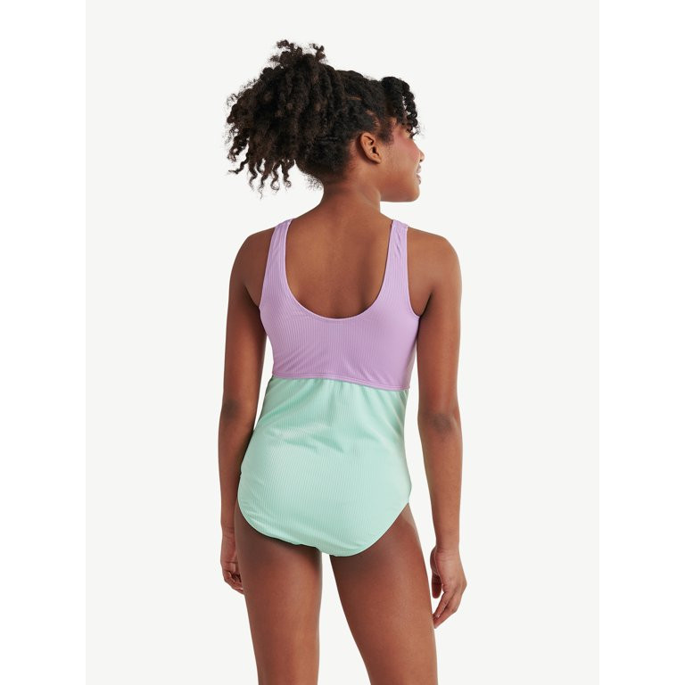 Justice Girls One Piece Cinched Bodice with Cut Out Swimsuit, Sizes 5-18 | Walmart (US)