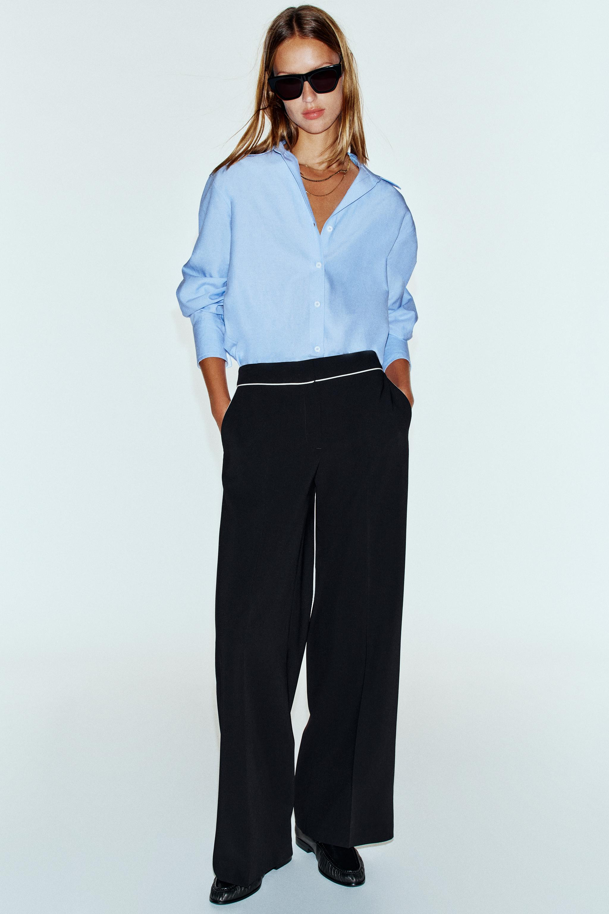 CONTRAST PIPING PANTS | Zara US