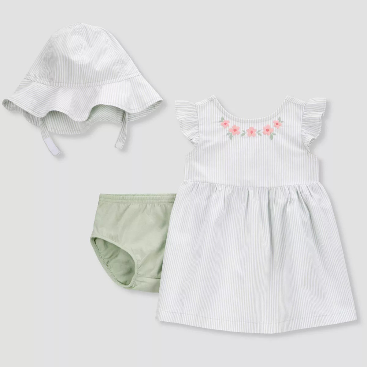 Carter's Just One You® Baby Girls' Striped Floral with Hat - Green | Target