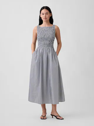Smocked Boatneck Maxi Dress | Gap Factory