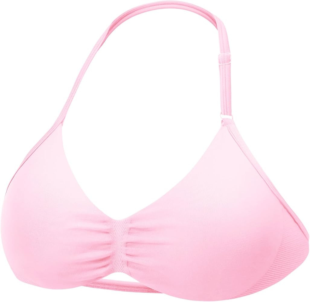 YEOREO SoftHue Impact Strappy Halter Bra for Sports Women Workout Padded Gym Yoga Bra | Amazon (US)