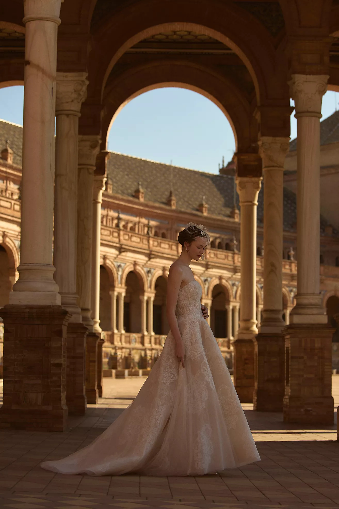 Watters Ilene Strapless A-Line Lace Wedding Dress | Anthropologie (US)