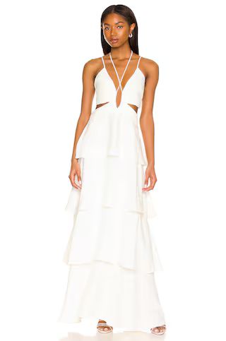 Line & Dot Sonia Maxi Dress in White from Revolve.com | Revolve Clothing (Global)