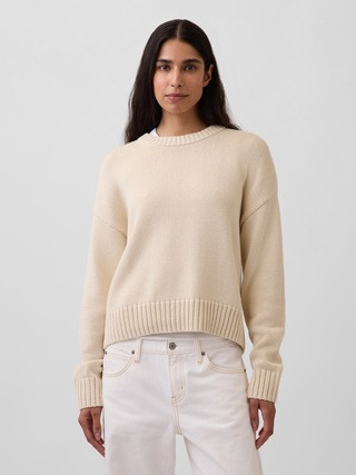 100% Cotton Oversized Crop Sweater | Gap (US)