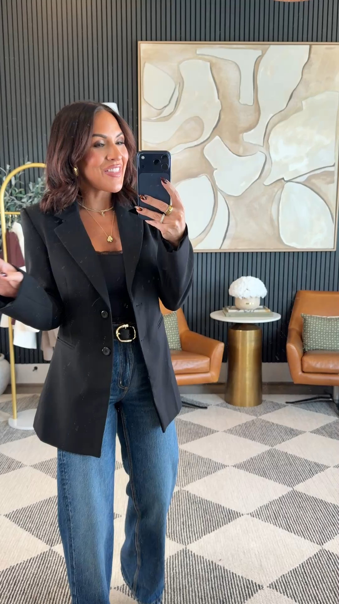 This sleek black blazer from @dynamite proves you can never go wrong with the classics 🖤✨
Paired with denim, it’s the ultimate confident + put-together combo that always works.

5’2” • 130 lbs • 34DD • 25” waist • XS in blazer • 25 in jeans

#fallfashion2025 #petitefriendly #chicstyle #womenover40style #dynamitepartn

#LTKStyleTip #LTKOver40 #LTKPetite