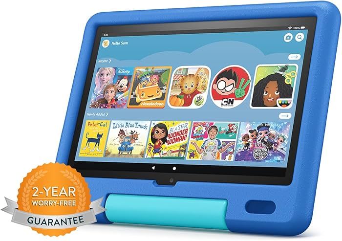 Amazon Fire HD 10 Kids tablet, 10.1", 1080p Full HD, ages 3–7, 32 GB, Sky Blue | Amazon (US)