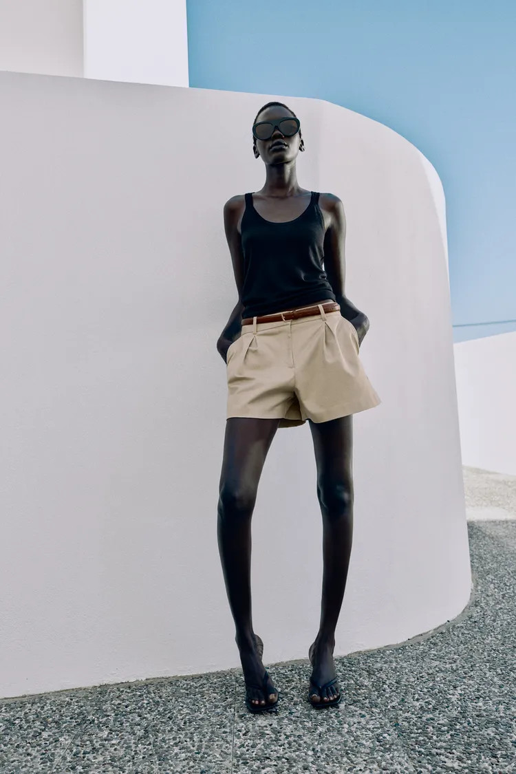 BELTED PLEATED SHORTS | Zara US