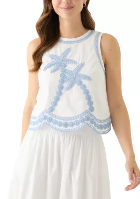 Crown & Ivy™ Women's Sleeveless Embroidered Tank Top | Belk