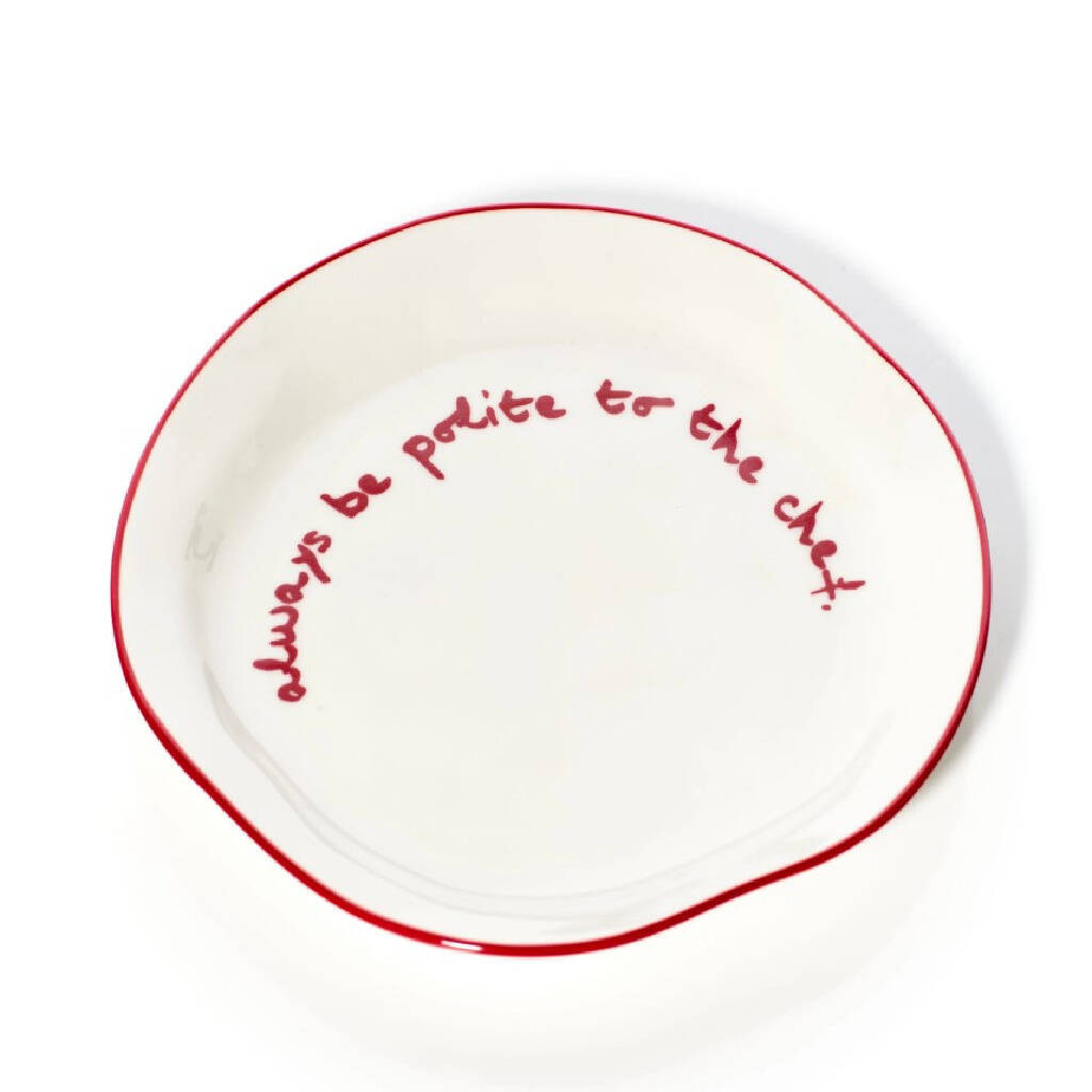 Always Be Polite To The Chef Statement Plate | Not On The High Street
