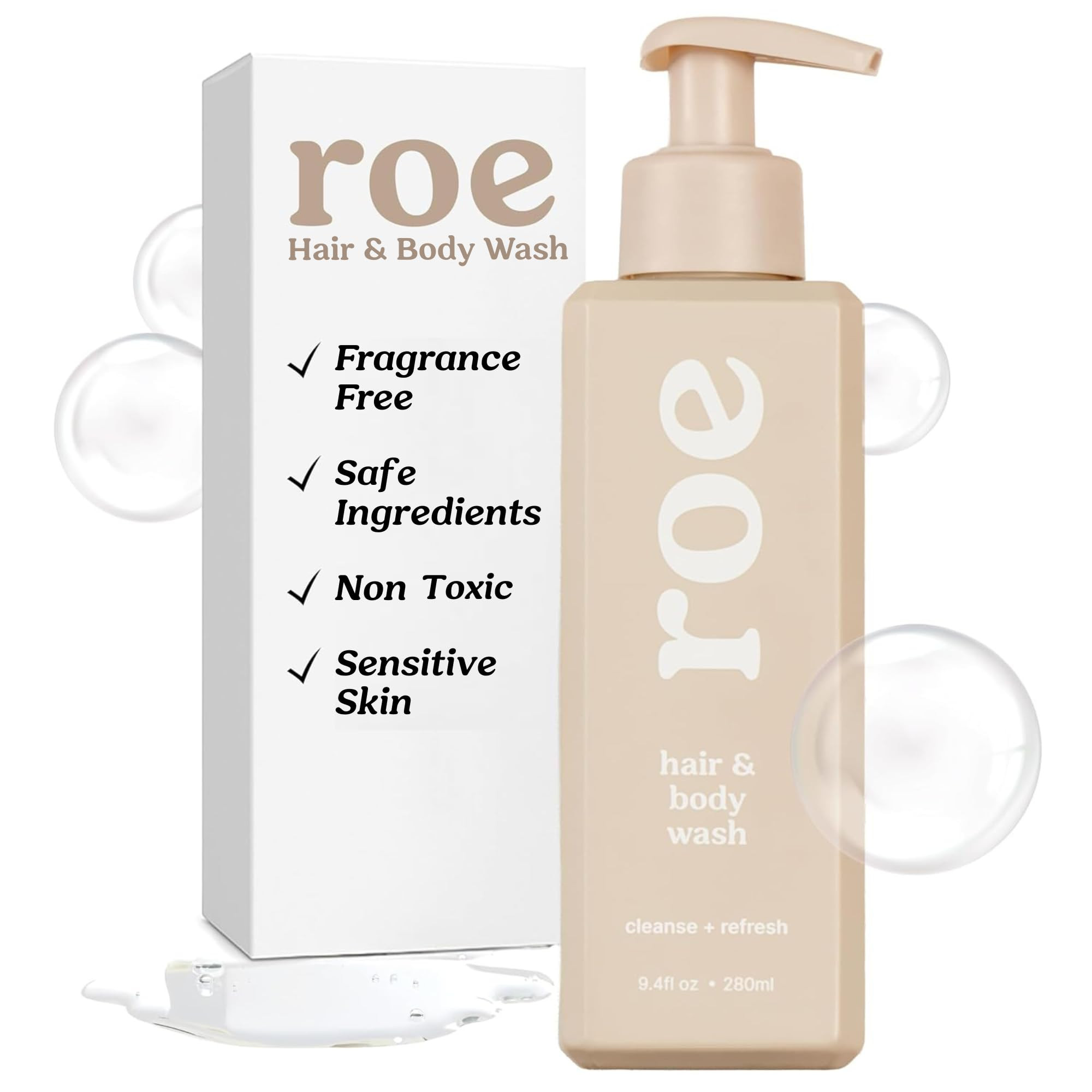 Roe Wellness- Toddler & Baby Body Wash & Shampoo Moisturizing Clean Ingredients | Suitable for Se... | Amazon (US)