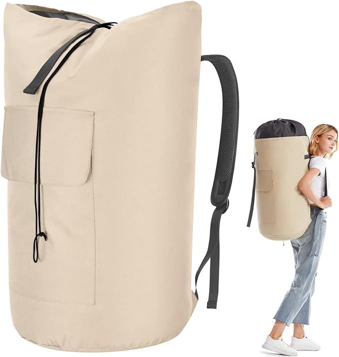 Ãzhido Heavy Duty Laundry Bag 115L, Sturdy Laundry Backpack Bag Extra Large, Dorm Room Essential... | Amazon (US)