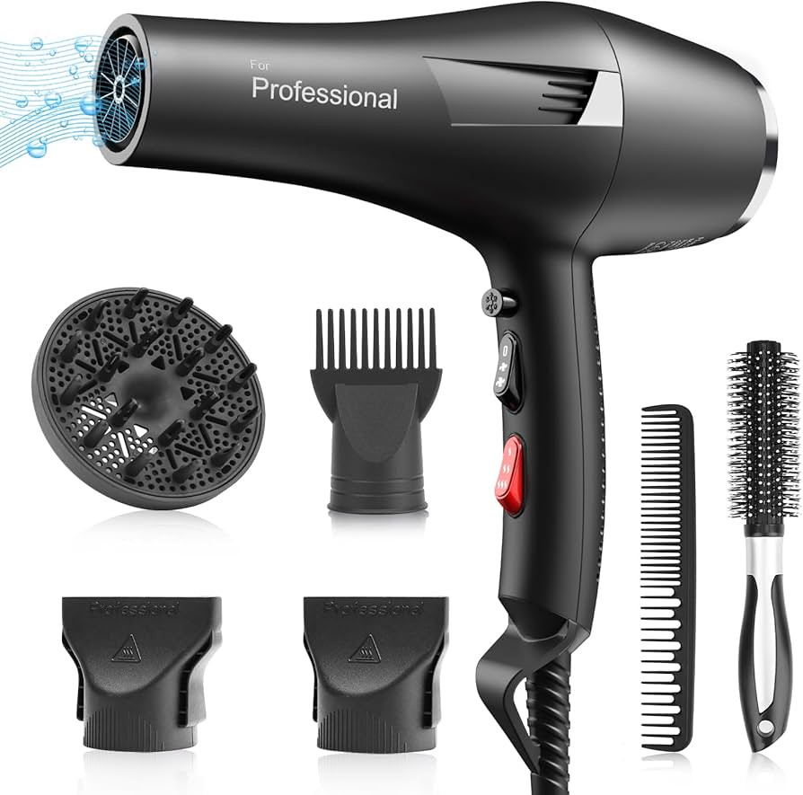 Ionic Salon Hair Dryer, Professional Blow Dryer 2200W AC Motor Fast Drying with 2 Speed, 3 Heat S... | Amazon (US)