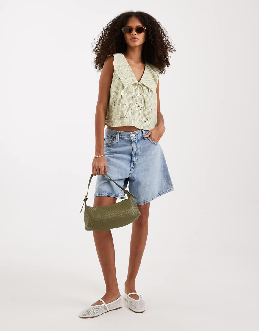 Free People waiting for me crop top in pear combo-Green | ASOS (Global)