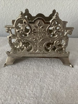 Antique Brass Ornate Victorian Style Letter / Napkins Holder | eBay US