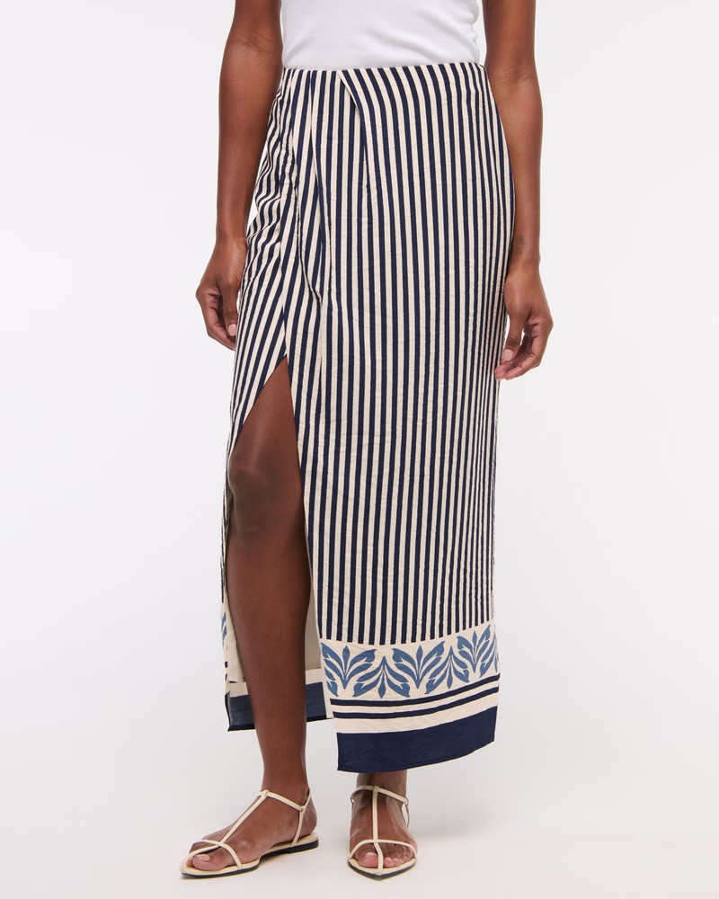Mid Rise Sarong Maxi Skirt | Abercrombie & Fitch (US)