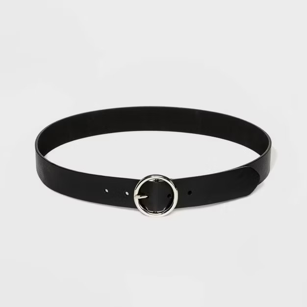 Women's Round Buckle Belt - Wild Fable™ Black | Target