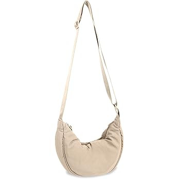 Nylon Crescent Crossbody Bag for Women Purses Trendy Men,Small Travel Sling Bag Hobo | Amazon (US)
