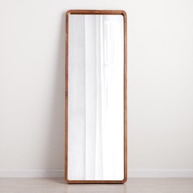 Natural Wood Leaning Full Length Floor Mirror | World Market