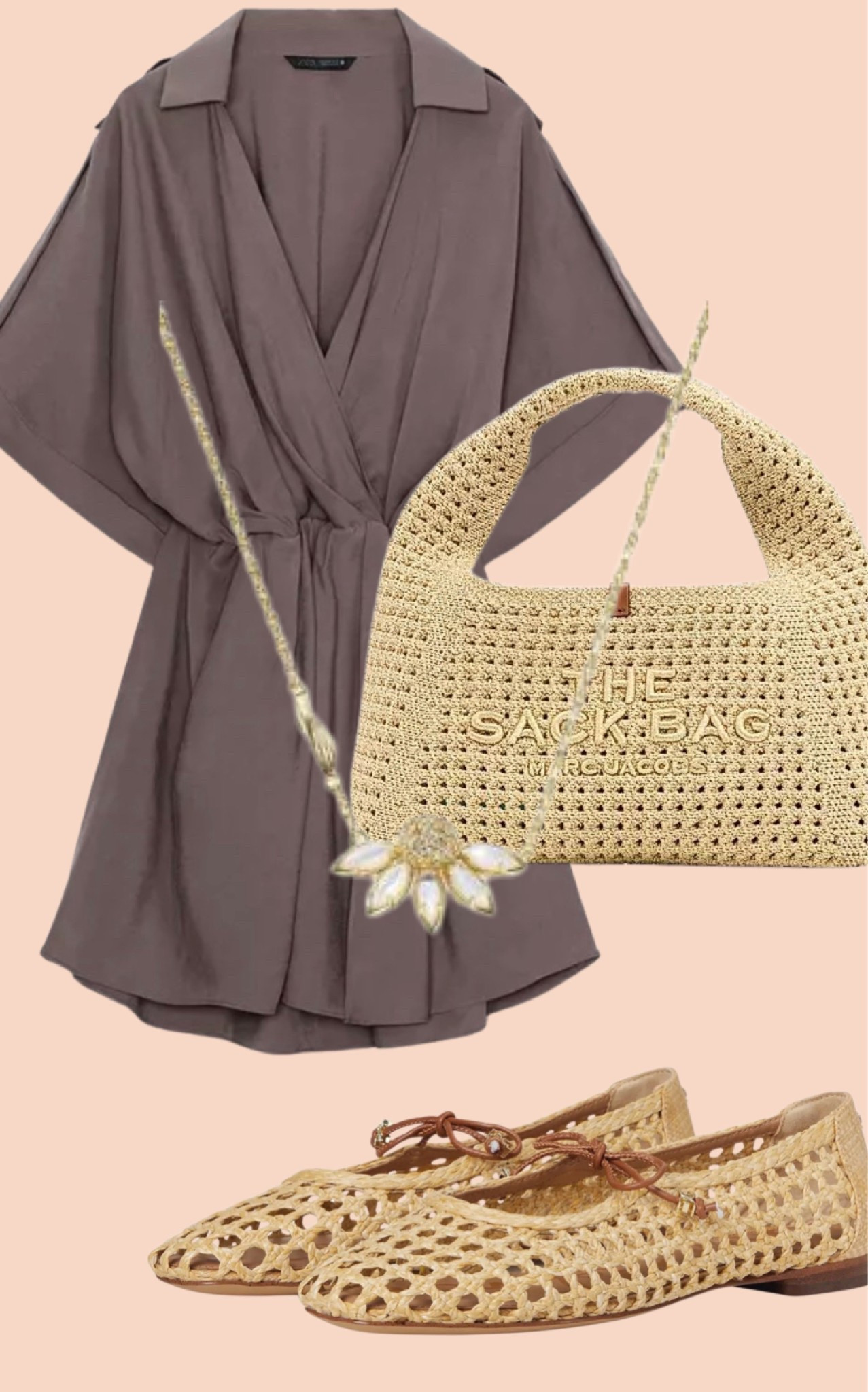Short wrap dress with beige bag and shoes 

#LTKootd #LTKMothersDay