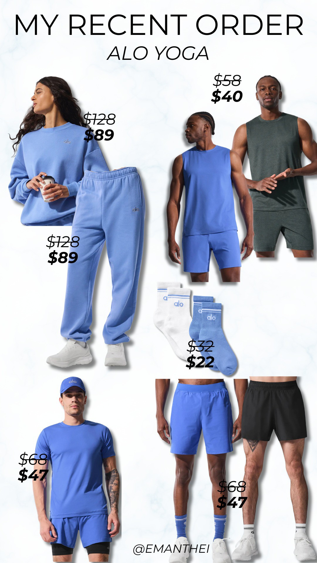 My recent order | Alo Yoga | Sweatpants | Cotton clothes | Sports clothing | Running Short | Accolade Hoodie 👕🧦

#LTKSaleAlert #LTKWorkwear #LTKActive