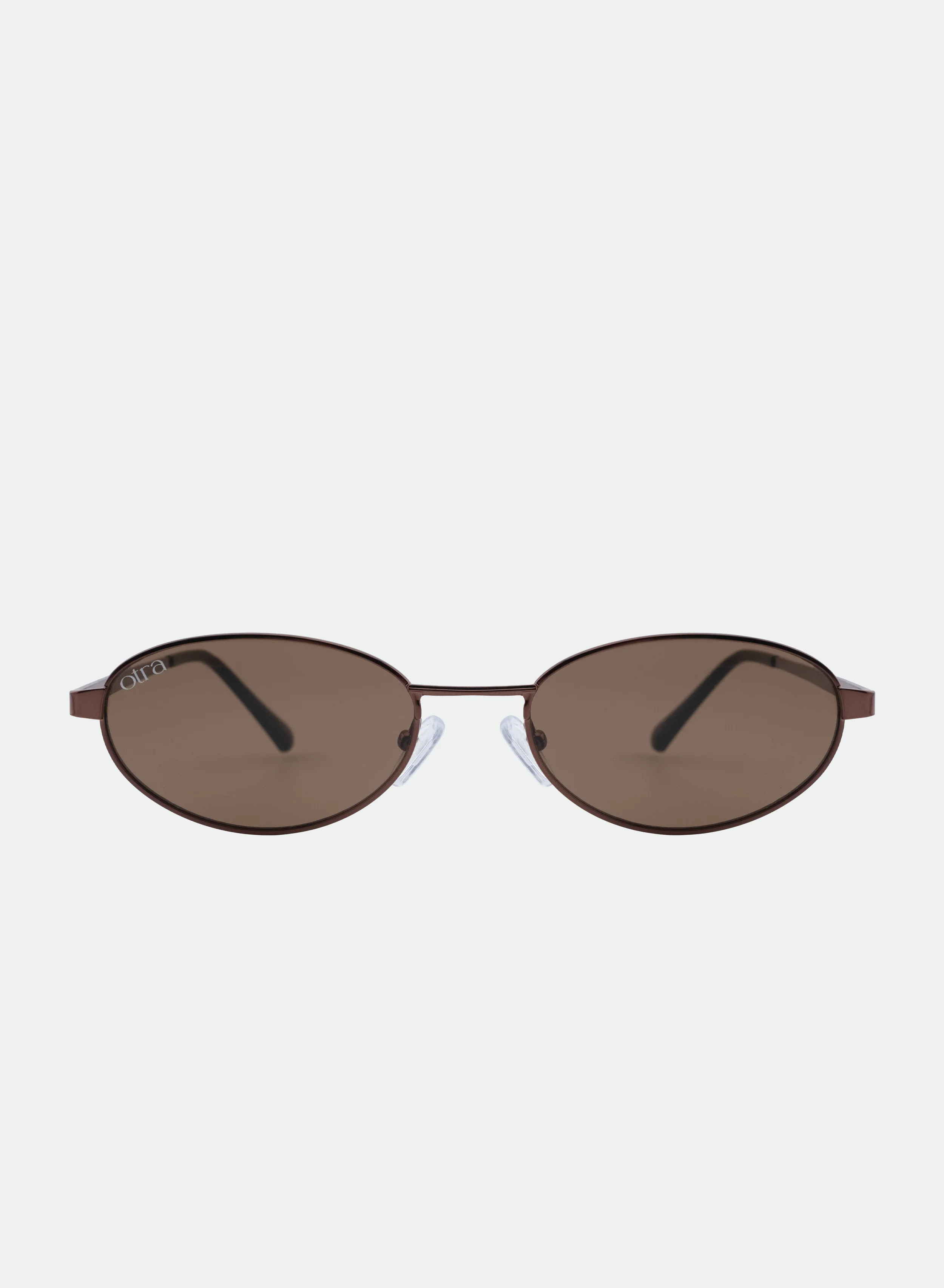 Rosie Oval Sunglasses – Shiny Chocolate & Brown Lens | Otra Eyewear