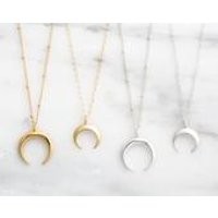 14k Gold Filled Horn Necklace / Gold Horn Necklace / Sterling Silver Horn Necklace / Crescent Moon Necklace / Bohemian Necklace / Boho | Etsy (US)