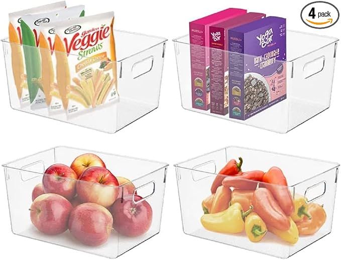 Homeries Pantry Organizer And Storage bins, Clear Cabinet Organizers And Storage for Kitchen, Pan... | Amazon (US)