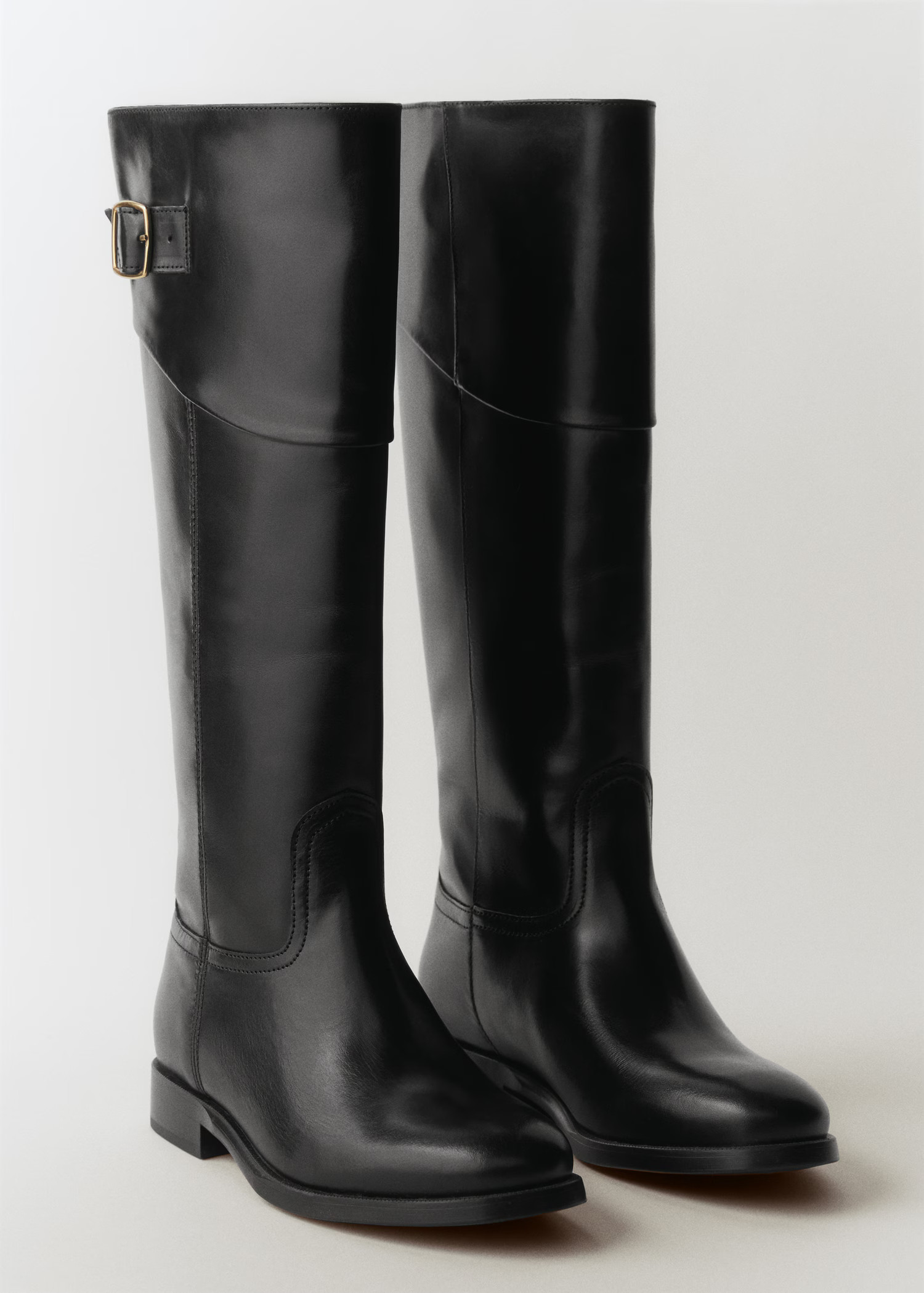 Buckles leather boots | Mango (US/MX/AU)