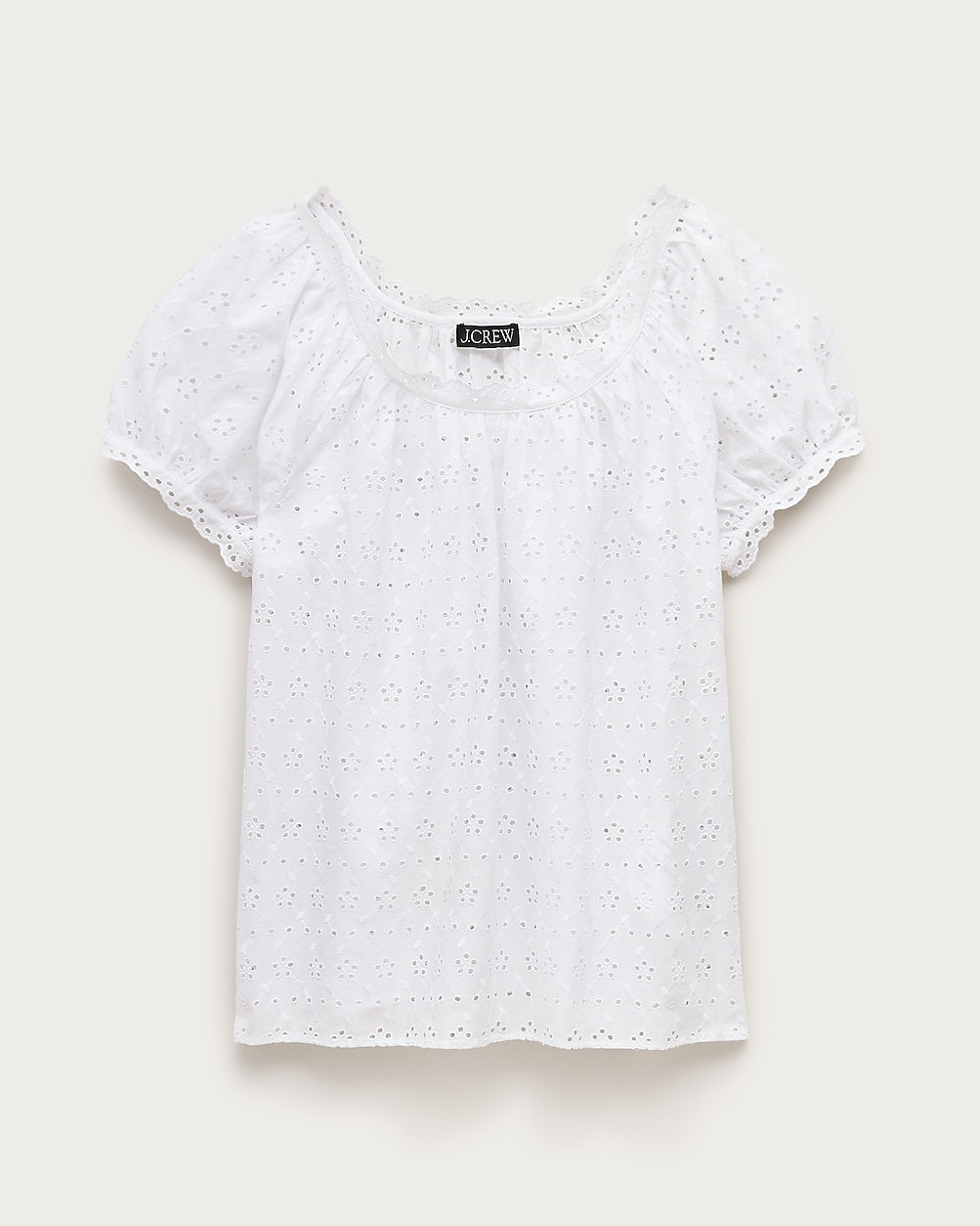 Scallop-trim eyelet top | J. Crew US