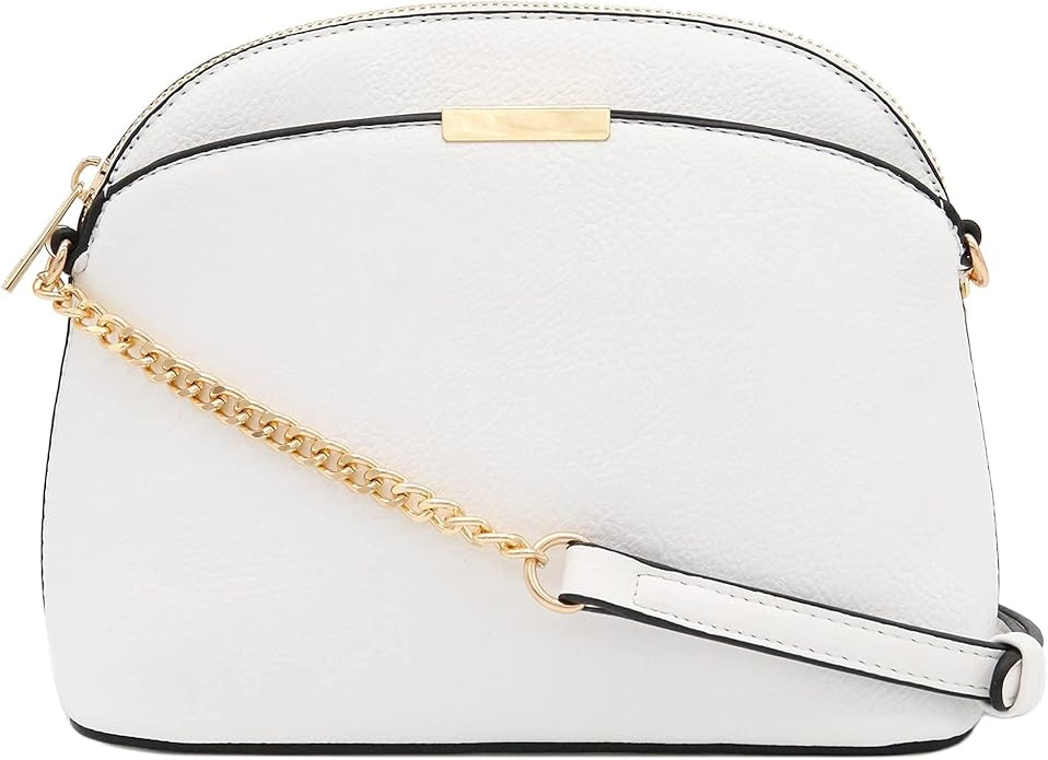 FashionPuzzle Faux Leather Small Dome Crossbody Bag with Chain Strap | Amazon (US)