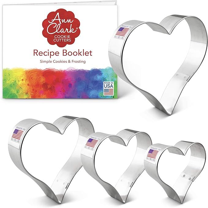 Ann Clark Cookie Cutters 4-Piece Heart Cookie Cutter Set with Recipe Booklet, 2.75", 3.25", 3.75"... | Amazon (US)