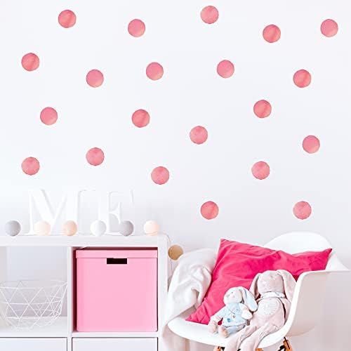 ROFARSO 120 Decals 2.2'' Pink Polka Dots Wall Decals Stickers DIY Removable Peel & Stick Wall Art... | Amazon (US)