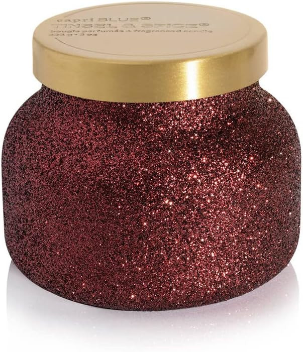 Capri Blue Tinsel & Spice Holiday Candle - Petite Glam Jar Candle - Juniper Berry, Cinnamon & Van... | Amazon (US)