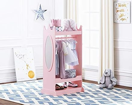 UTEX Kids Dress up Storage with Mirror,Costume Closet for Kids, Open Hanging Armoire Closet,Prete... | Amazon (US)