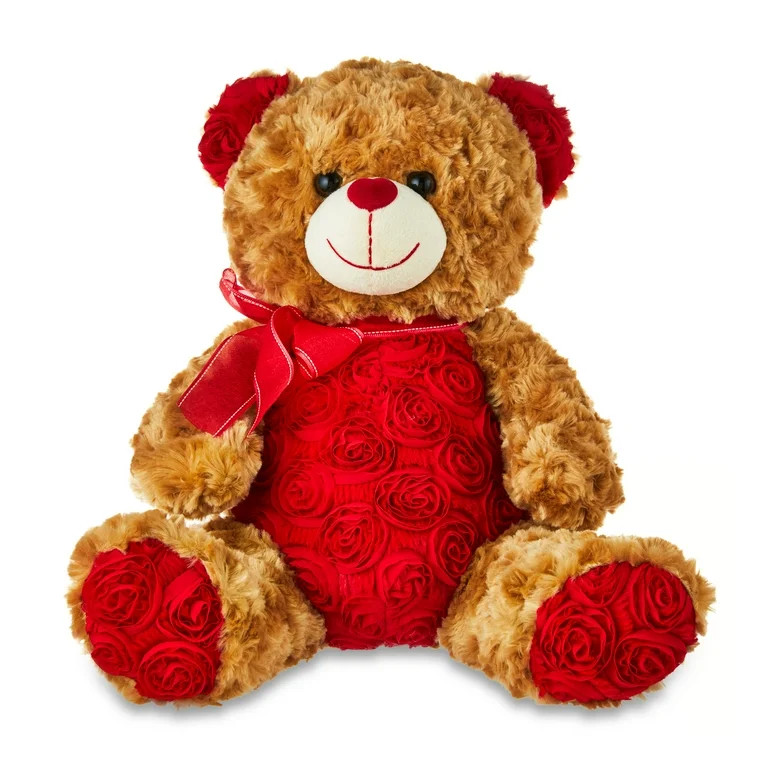 14in Red Rosy Brown Teddy Plush Toy for Adult, Way to Celebrate! - Walmart.com | Walmart (US)