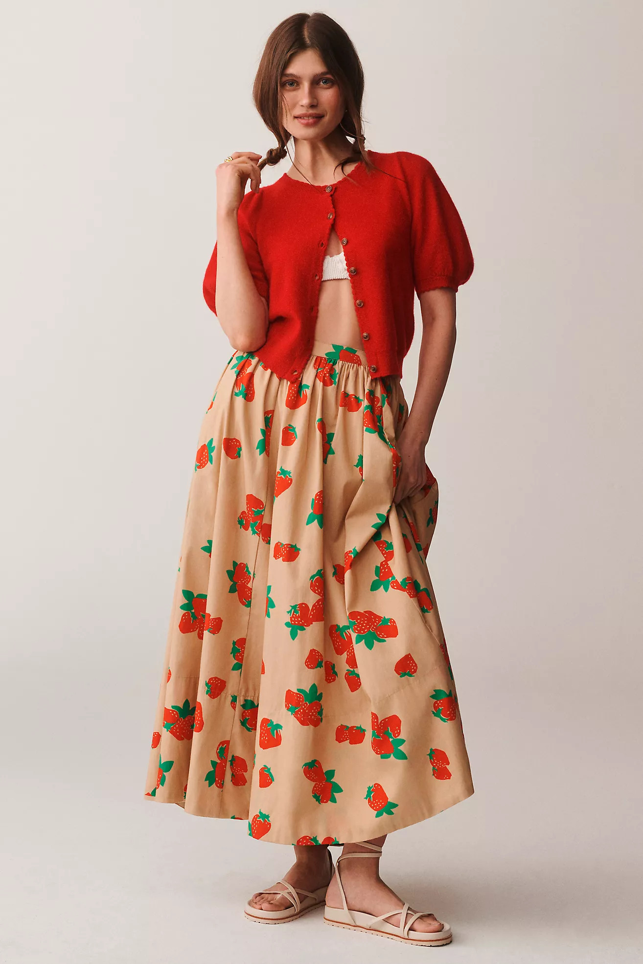 The Jacie Poplin Printed Maxi Skirt by Maeve | Anthropologie (US)