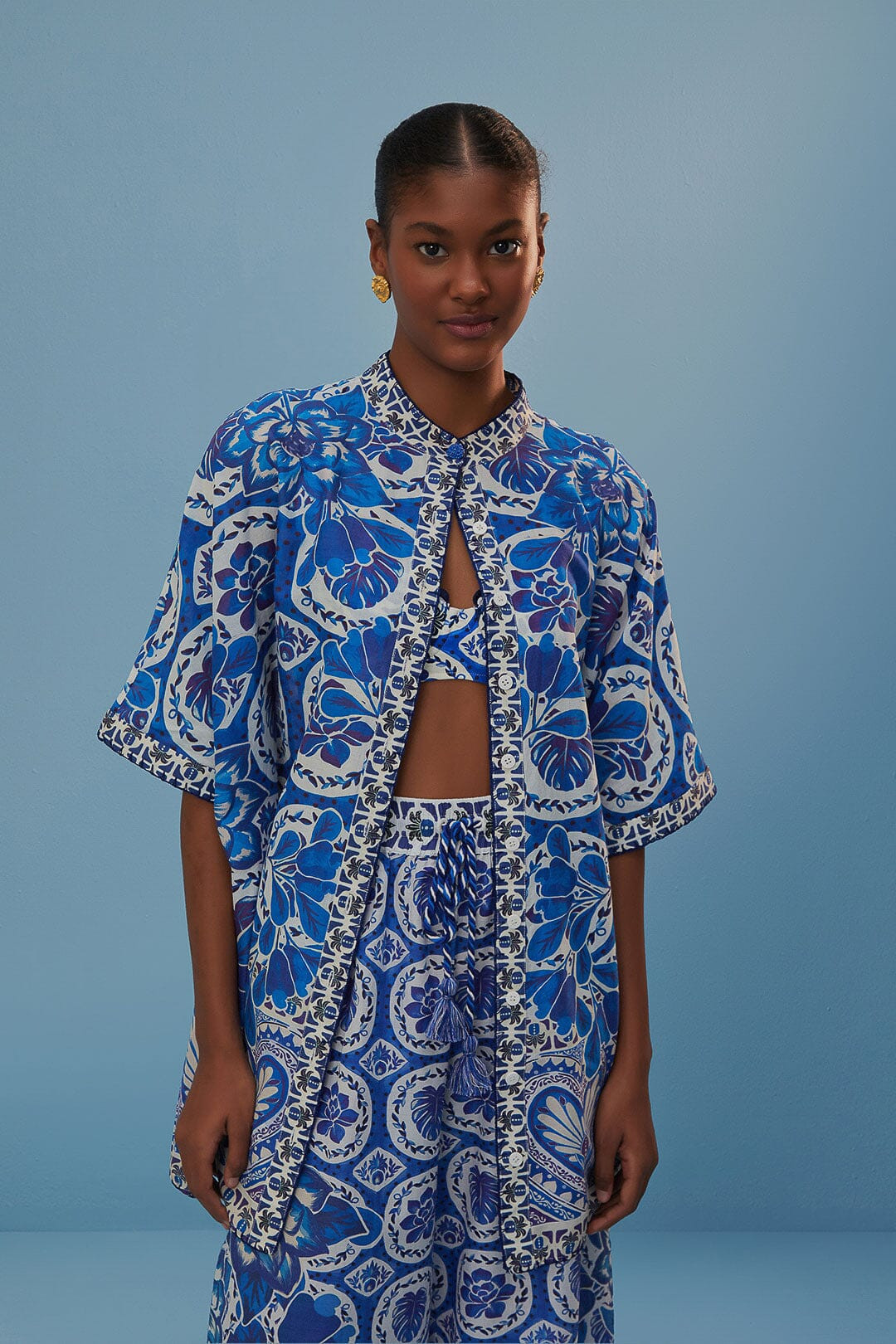 Blue Tile Dream Shirt | FarmRio (US)