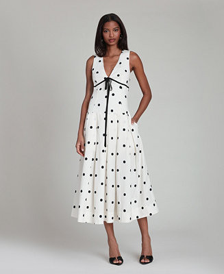 Avec Les Filles Women's Sleeveless V-Neck Midi Dress - Macy's | Macy's
