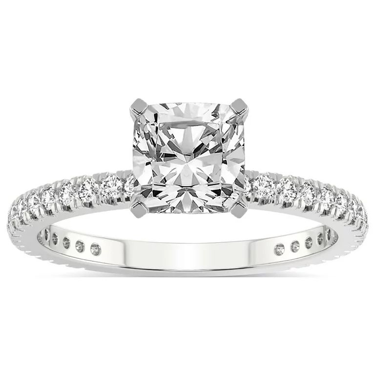 2 Carat IGI Certified Cushion Shape Lab Grown Diamond Engagement Ring | 14K White Gold | Emily Et... | Walmart (US)