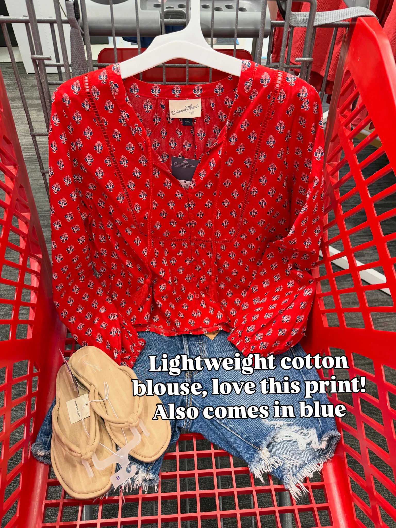 Long sleeve boho blouse at Target, part of the new Americana drop! Several matching pieces including girls skirt and women’s shorts. #targetstyle