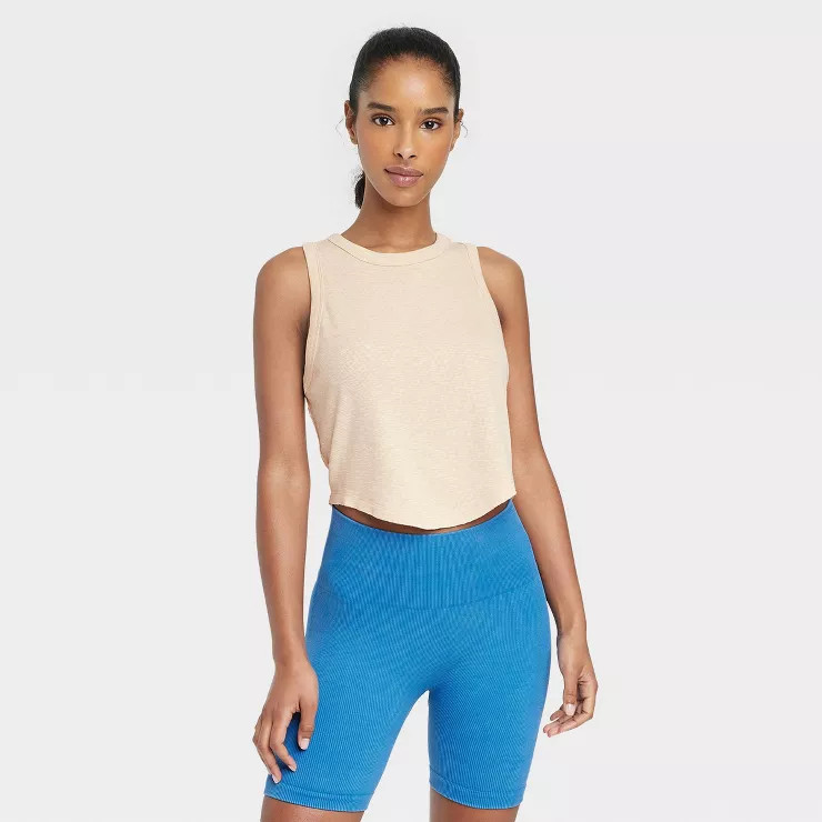 Women's Ribbed Cropped Tank Top - JoyLab™ | Target